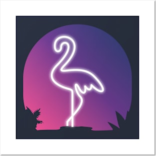 Neon Flamingo Posters and Art